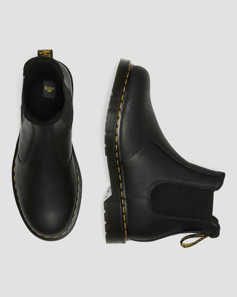 Black Men's Dr Martens 2976 Warmwair Leather Chelsea Boots | CA 491HAP